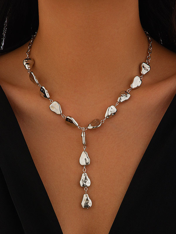 Collier géométrique délicat à chaîne, à empiècements
