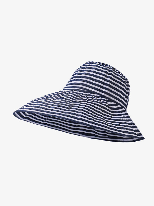 Chapeau de soleil rayé à empiècements