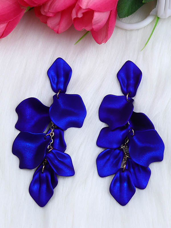 Boucles d'oreilles à chaîne, en forme de fleur