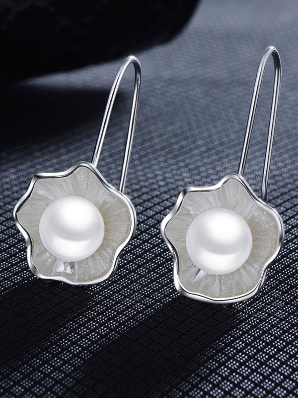 Boucles d'oreilles lotus et perles