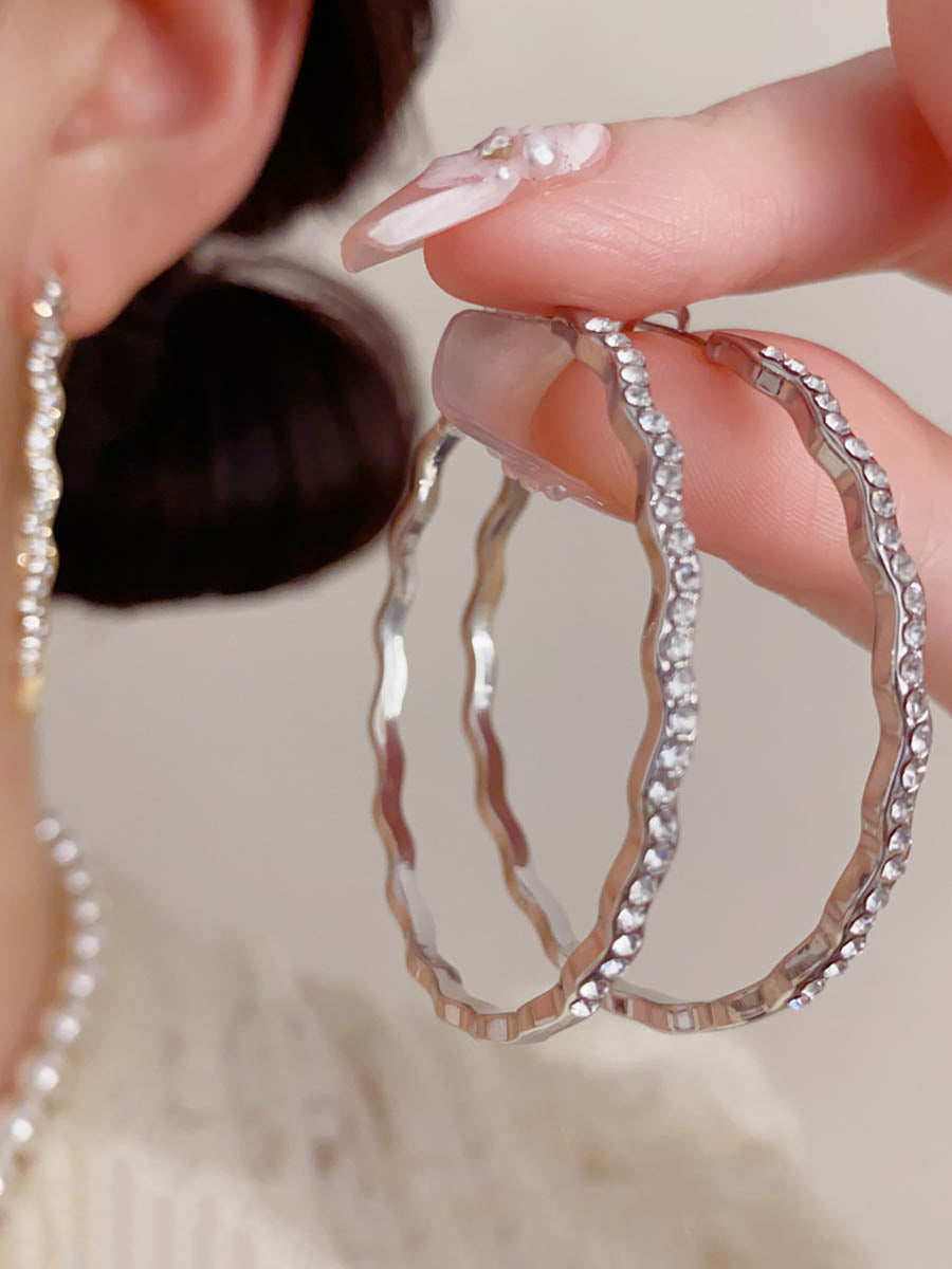Boucles d'oreilles géométriques normcore, à strass