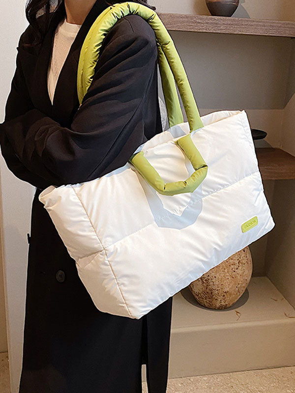 Sac cabas matelassé à empiècements