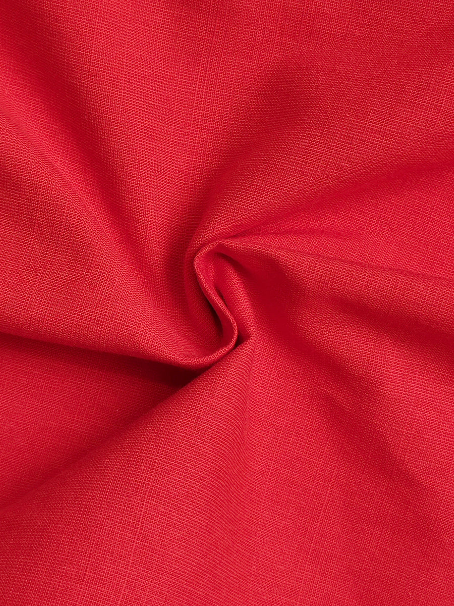 Robe longue boutonnée taille haute, à poches, à col revers, couleur unie