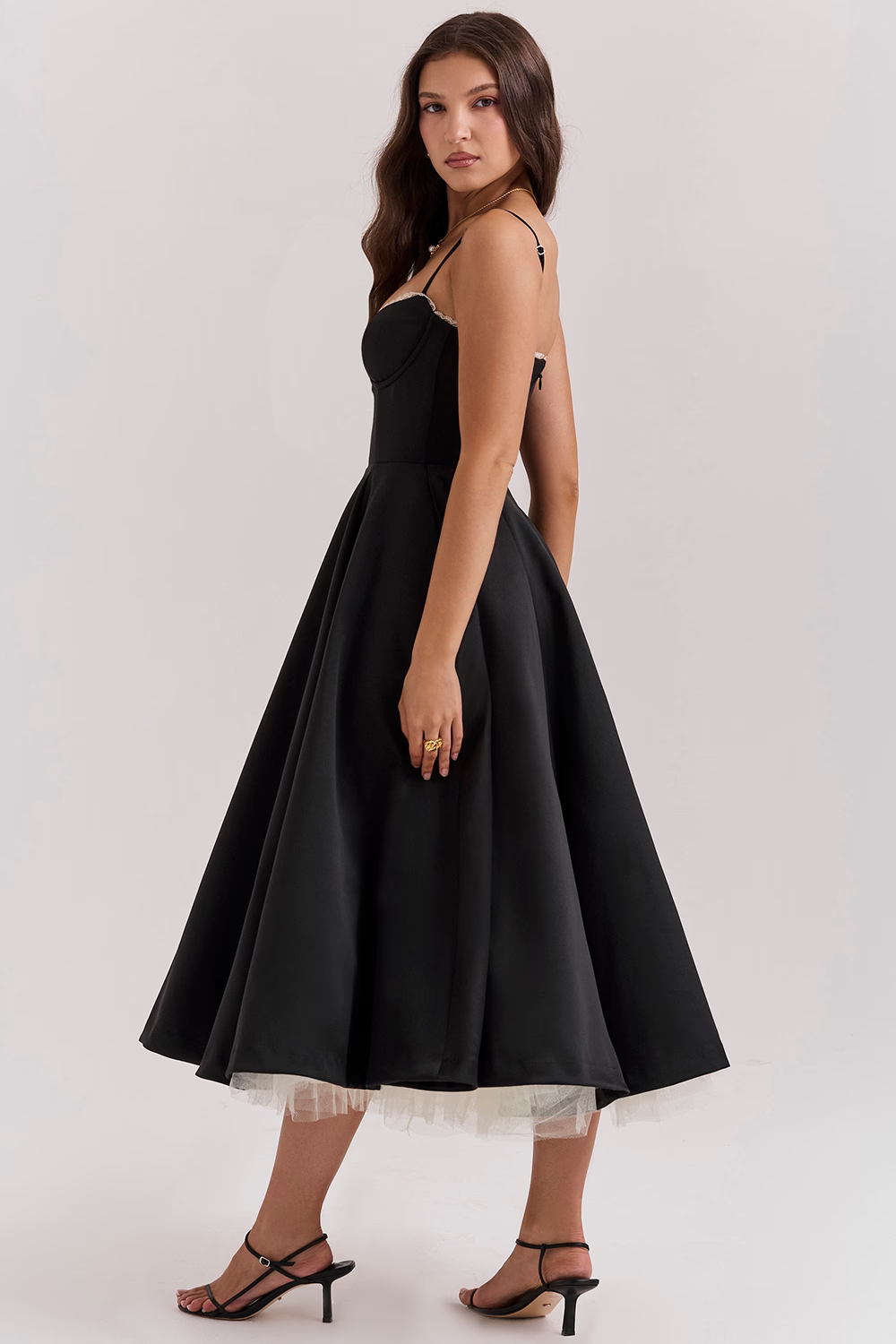 Luce - Robe midi en tulle satin