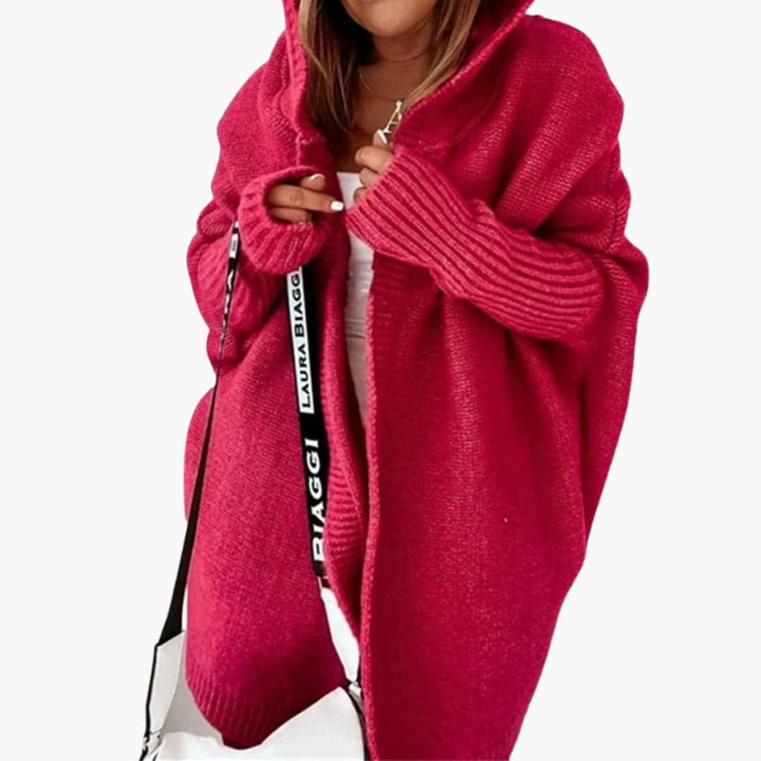Cardigan en tricot avec capuche pour femmes