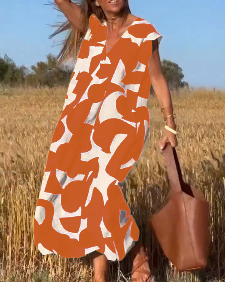 Miriam | Robe maxi imprimée avec décolleté en V