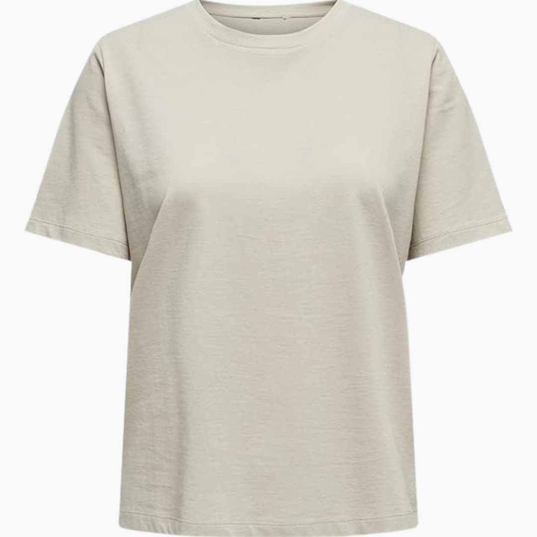 T-shirt pour femmes avec col rond et manches courtes en tissu léger