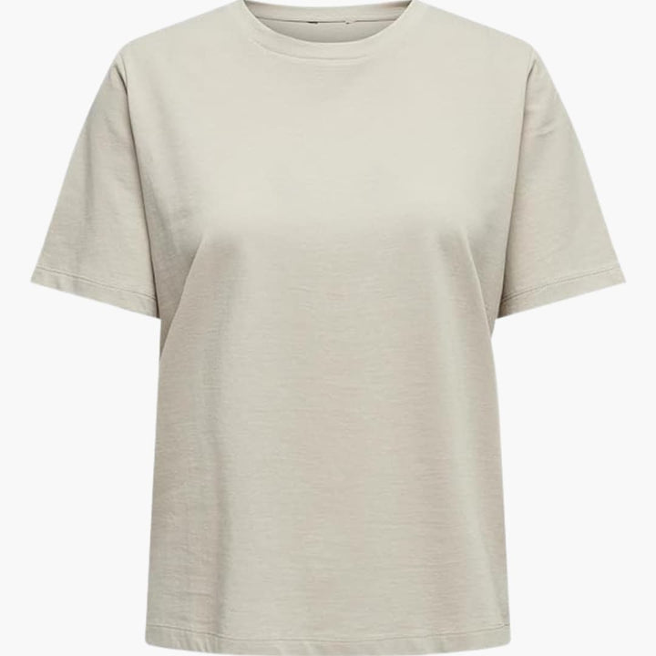 T-shirt pour femmes avec col rond et manches courtes en tissu léger