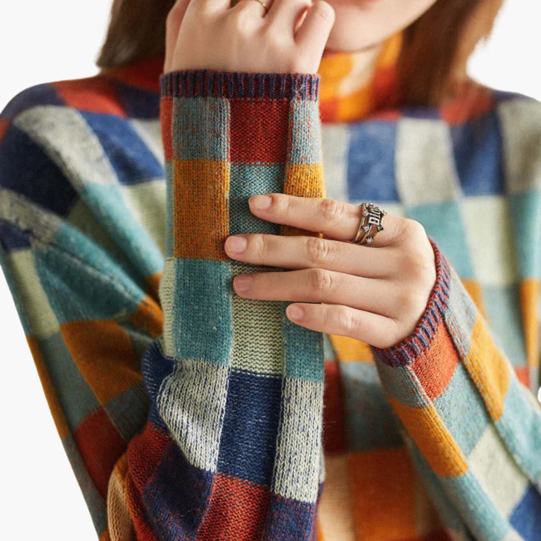 Pull en maille à col roulé pour femmes