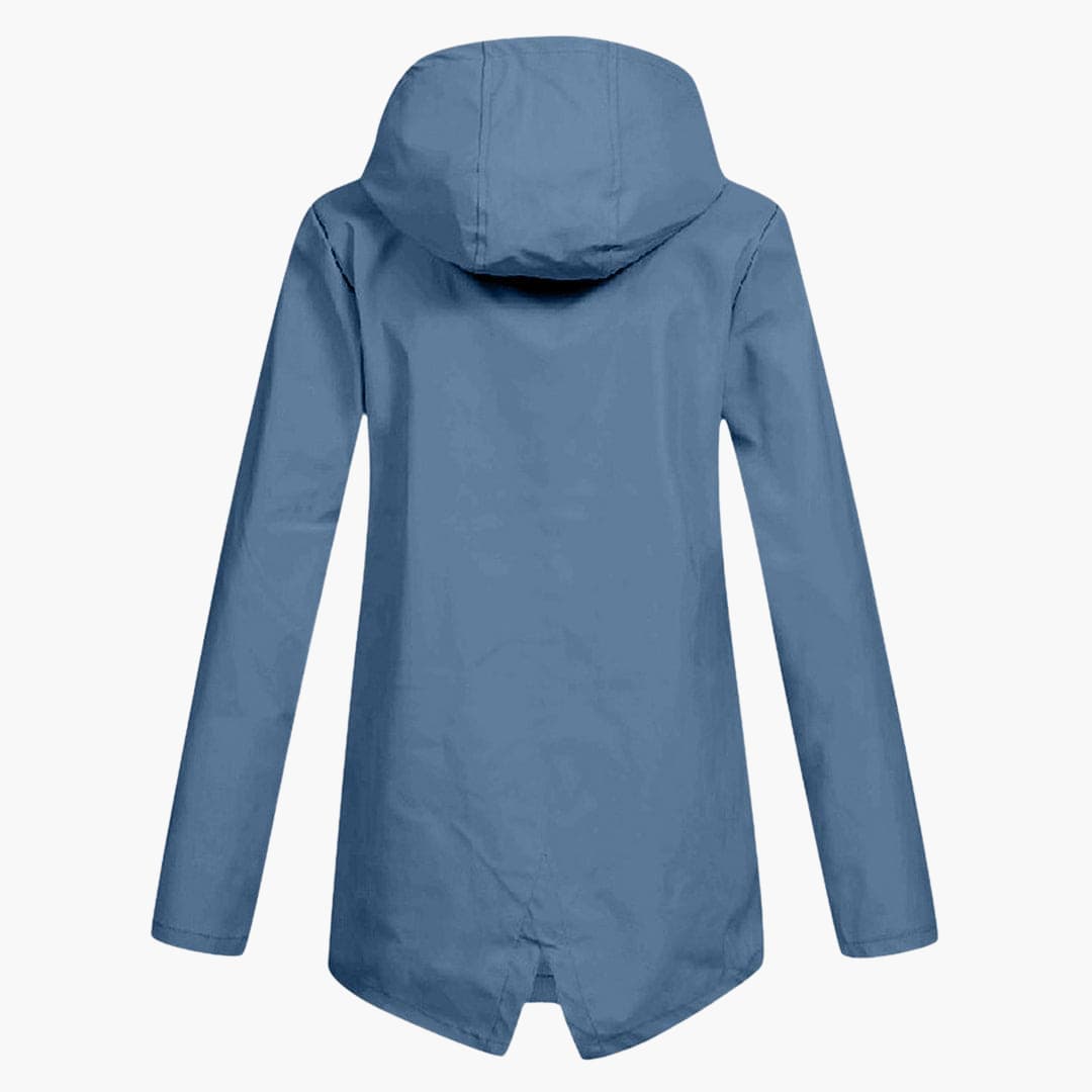 Manteau de pluie pour femmes avec capuche réglable et fermeture éclair