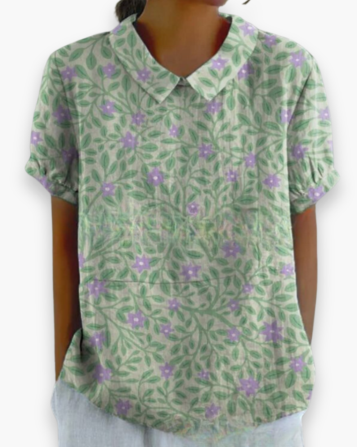 Blouse à fleurs décontractée pour femmes | Ample
