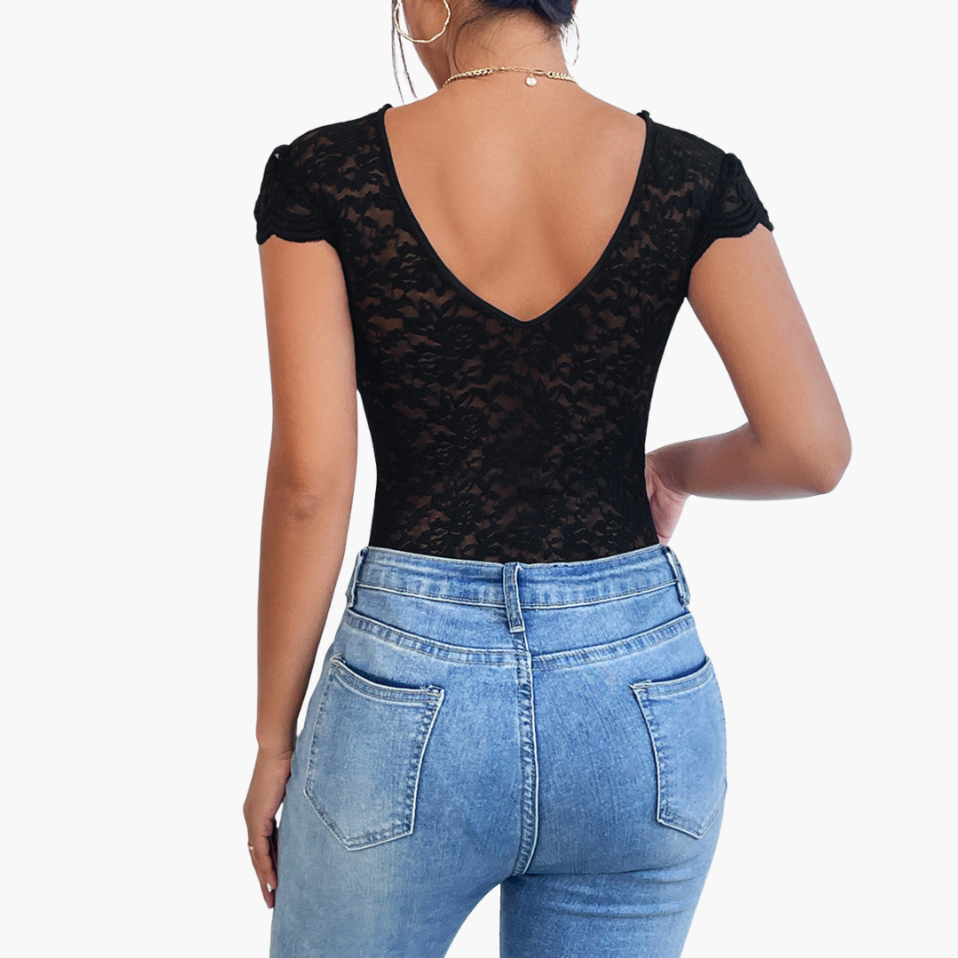 Body en dentelle pour femmes - Décolleté en V élégant