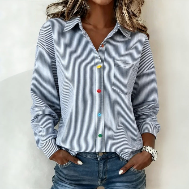Ella | Chemisier Élégant Femme Rayé