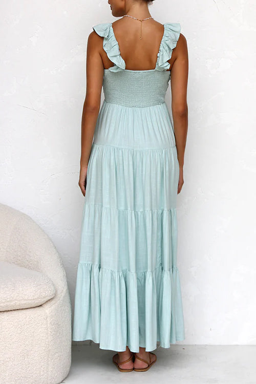 Juliet™ | Robe Maxikleid à Volants Décolleté en V