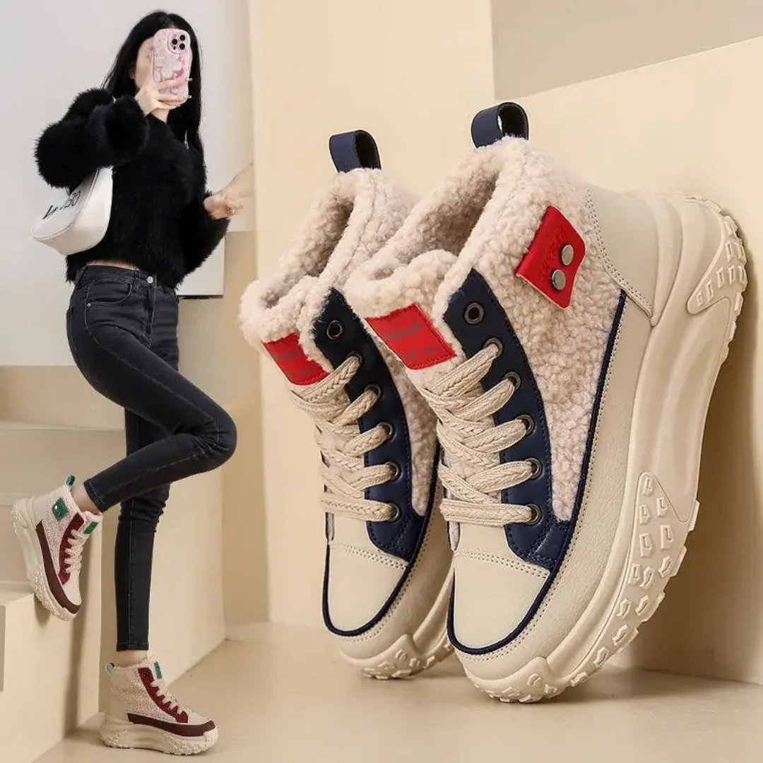 FrostWalk™ – Bottes d'hiver plates et doublées pour femmes avec doublure en peluche