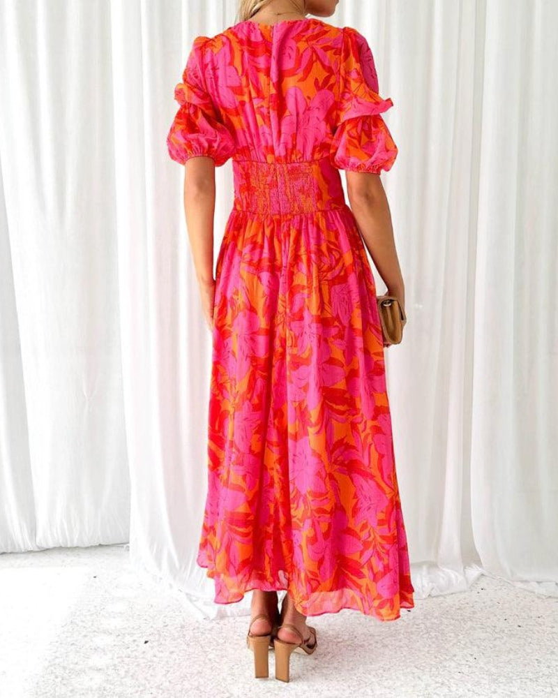 Derana™ - Robe Maxi Rose-Rouge