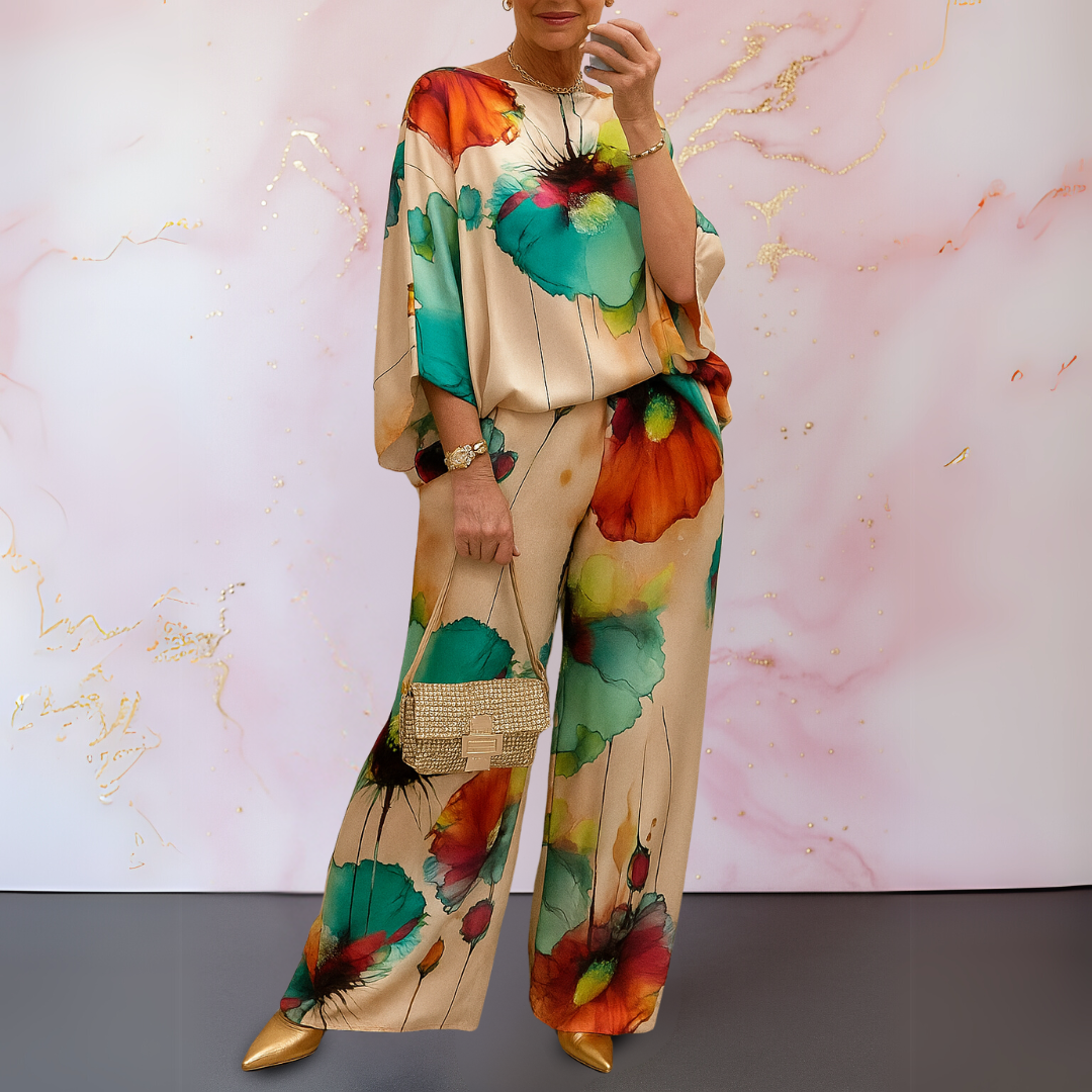 Moniek™ | Ensemble pour femmes en satin à deux pièces