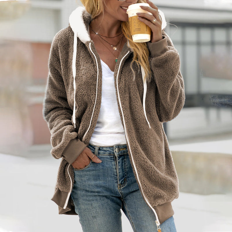 Manteau Teddy d'Hiver pour Femmes | Avec Capuche