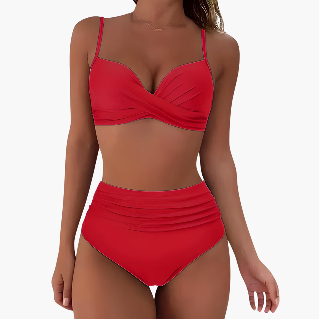 Ensemble de bikini pour femmes - avec taille haute et bretelles réglables
