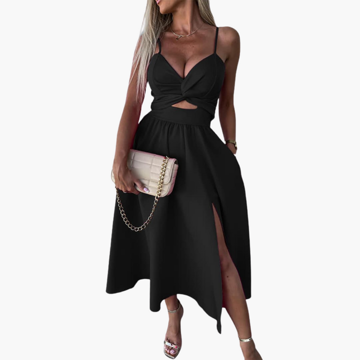 Robe midi élégante pour femmes – Robe d'été à bretelles