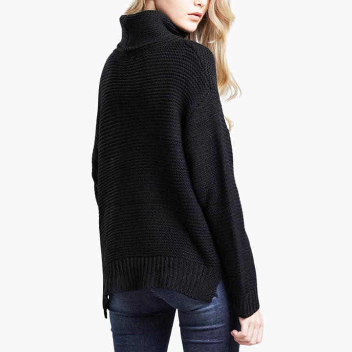 Pull femme à col roulé et manches longues