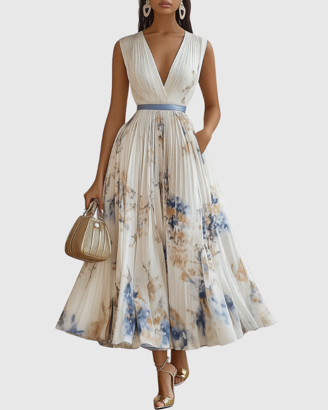Leona | Robe maxi élégante avec de belles plis