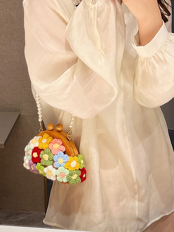 Sac à main à chaîne, en forme de fleur