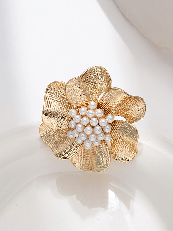Bague géométrique en forme de fleur