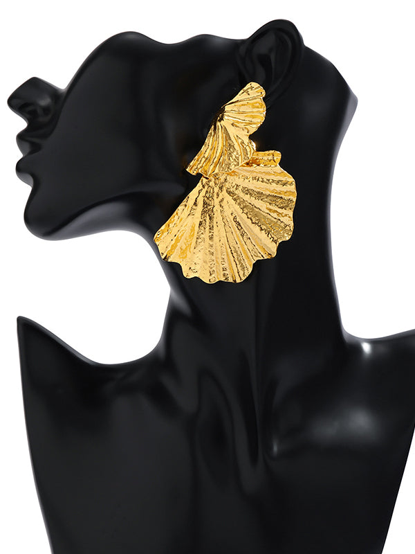Boucles d'oreilles pendantes géométriques en forme de feuilles, couleur unie