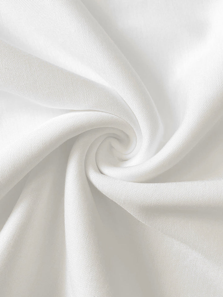 Robe de soirée longue plissée sans manches, en gaze, à empiècements, à col rond, couleur unie