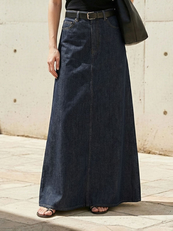 Jupe ample sans ceinture, à poches, couleur unie