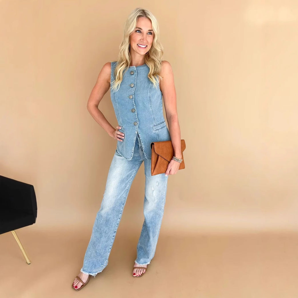 Camila | Gilet en jean sans manches pour femmes