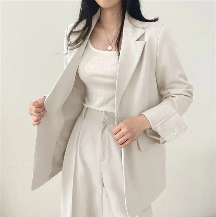 Costume Pantalon Femme Coupe Loose Blazer Baggy