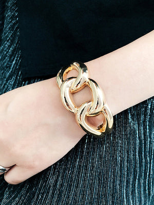 Bracelet géométrique ajouré normcore, couleur unie