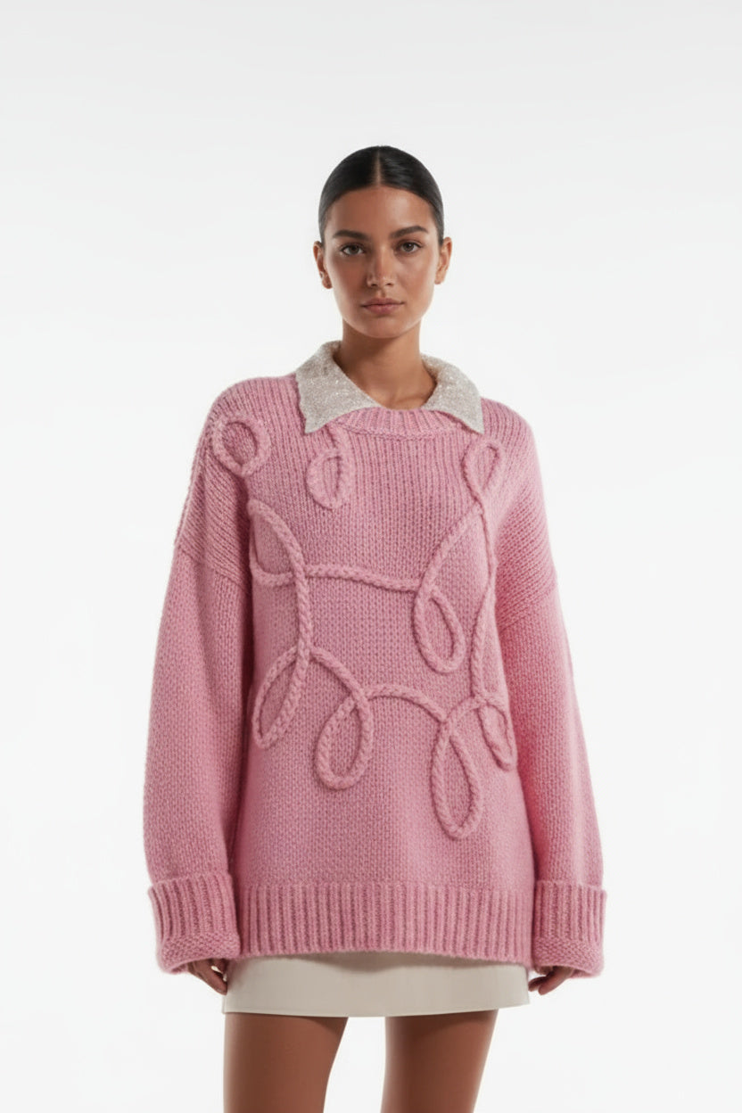 Sienna | Pull en tricot surdimensionné pour femmes avec col rond
