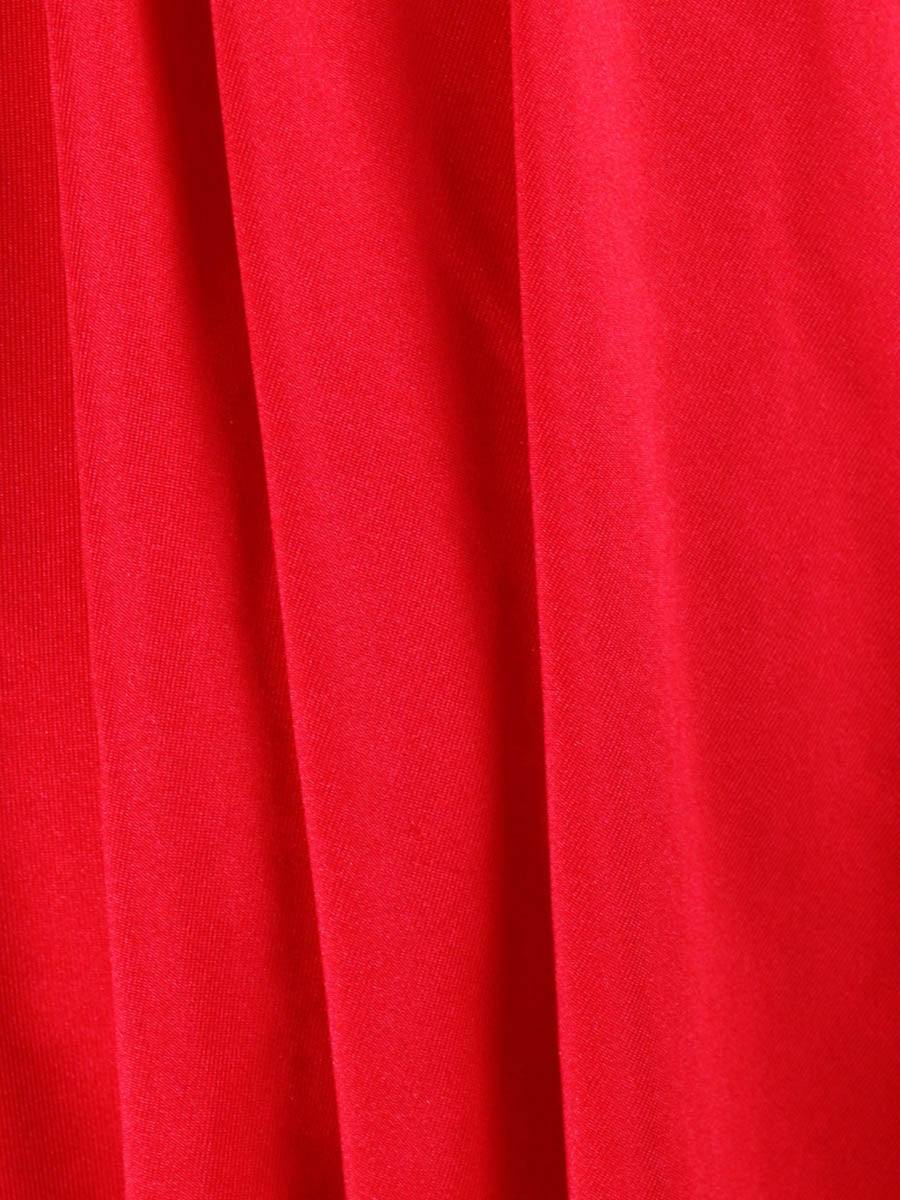 Robe courte plissée coupe trapèze, à taille élastique, dos nu, à empiècements, à décolleté en V profond, couleur unie