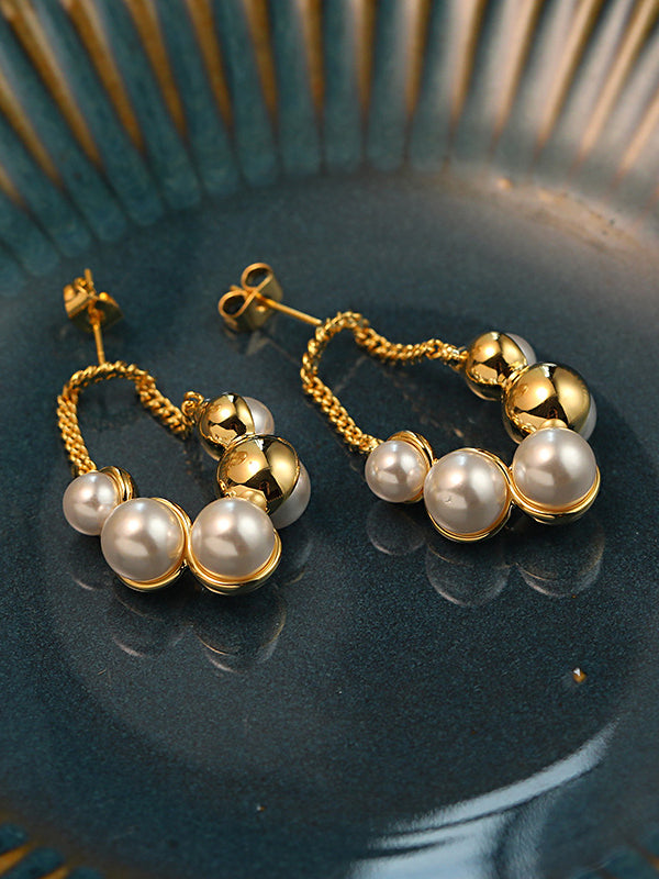 Boucles d'oreilles pendantes géométriques à chaîne