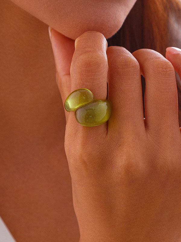 Bague géométrique couleur unie