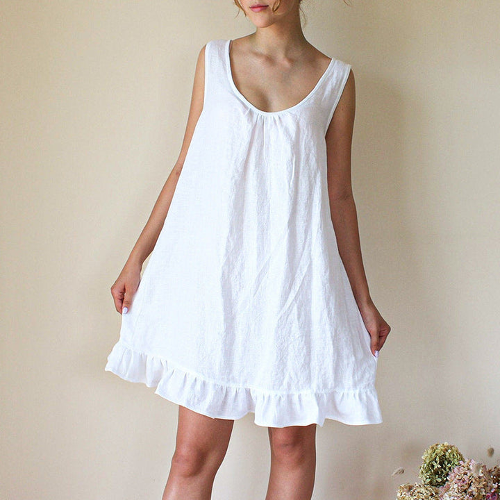 Paula - Robe mini sans manches avec volants pour les jours ensoleillés