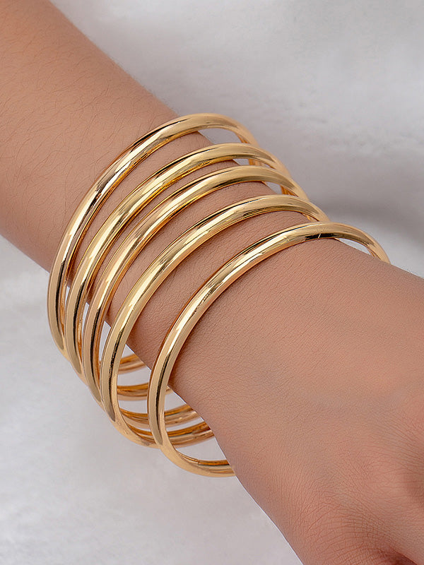 Bracelet géométrique superposé