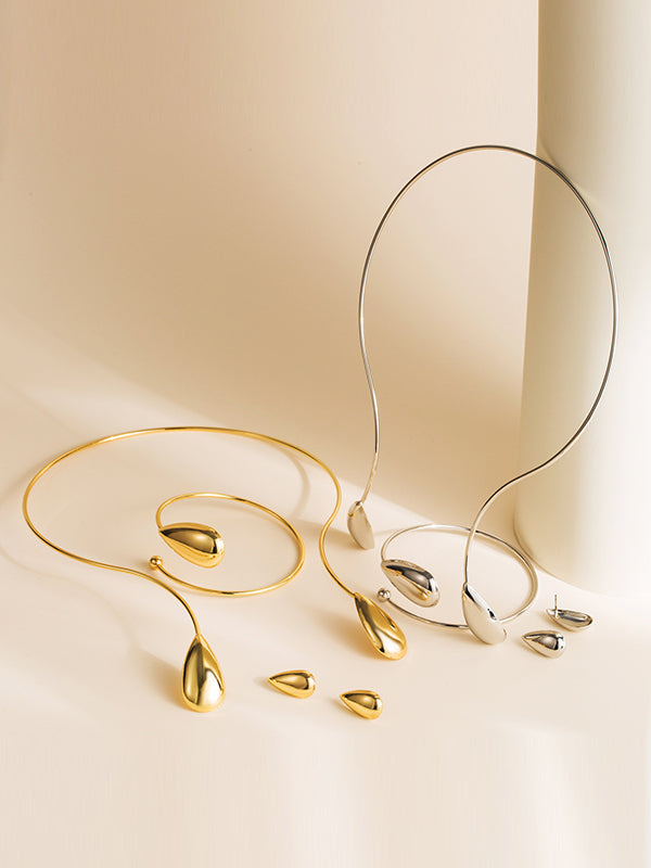 Accessoires de bracelets géométriques, boucles d'oreilles pendantes, accessoires de colliers, 4 pièces