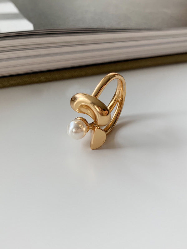 Bague Simple Perles Chic Originale