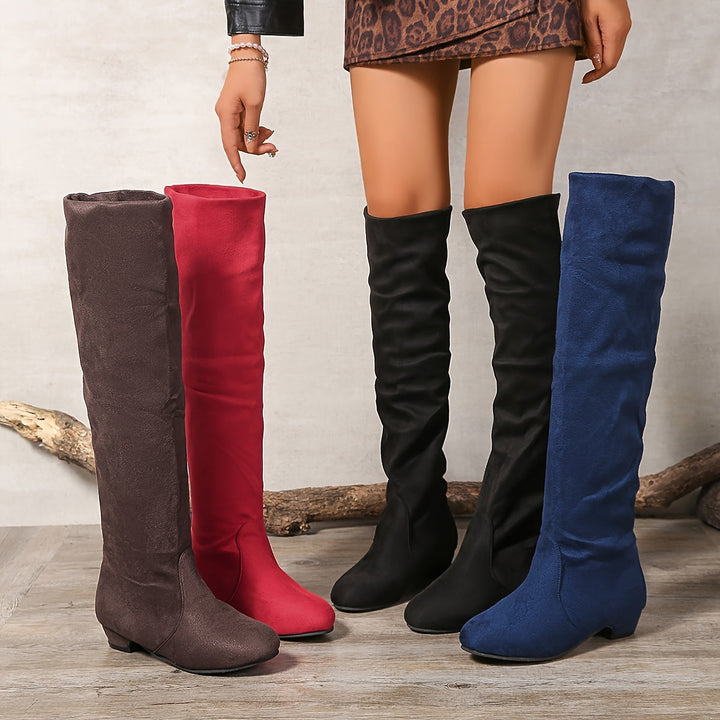 Bottes Overknee Femme | Bout Rond avec Tige Haute