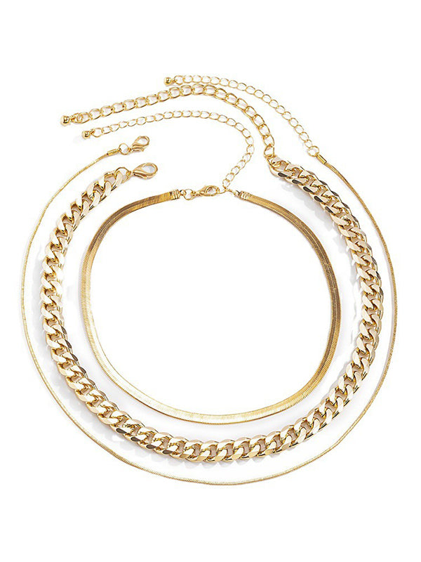 Collier ajouré délicat à chaîne, couleur unie
