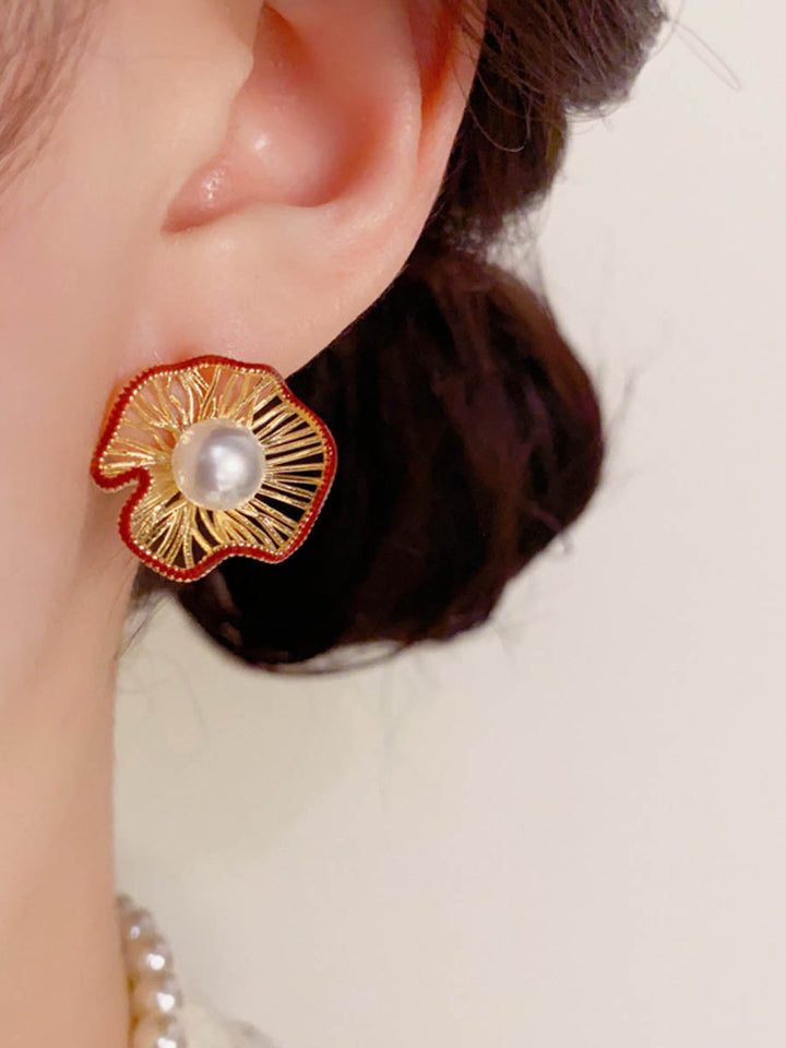 Boucles d'oreilles géométriques en forme de fleur