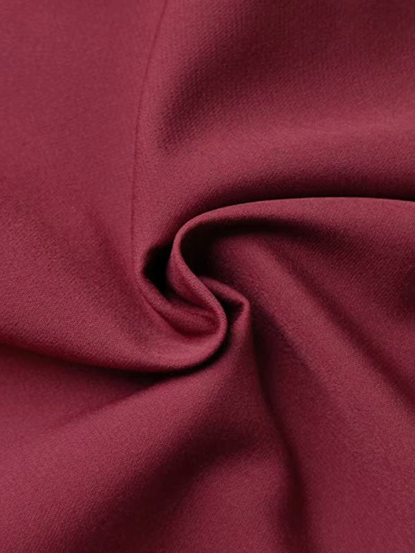 Pantalon ample décontracté à fermeture éclair, couleur unie