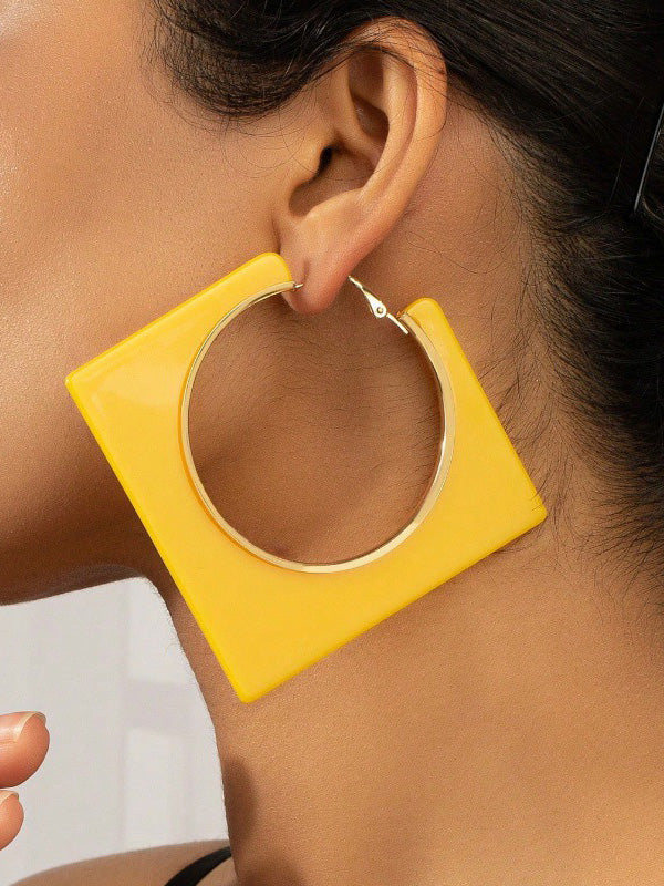 Boucles d'oreilles pendantes géométriques normcore