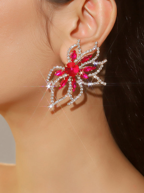 Boucles d'oreilles pendantes en forme de fleur