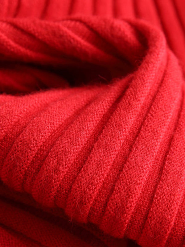 Pull en tricot à manches courtes et col bateau de couleur unie