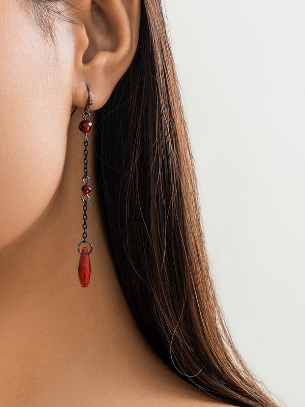 Parure boucles d'oreilles pendantes et boucles d'oreilles perlée à chaîne
